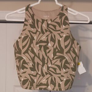 #265 3/$18 - Old Navy Green/Tan Sports Bra with padded liner Size M